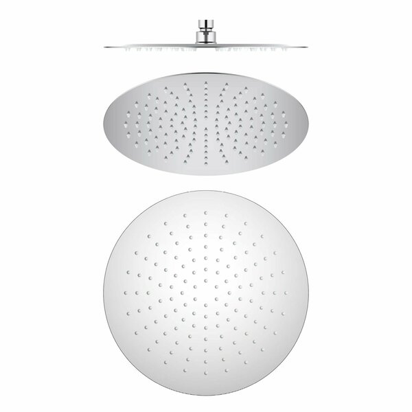 Kibi Circular 12 Metal Ultra Thin Profile Rain Shower Head 1.75 GPM - Chrome SH1201CH